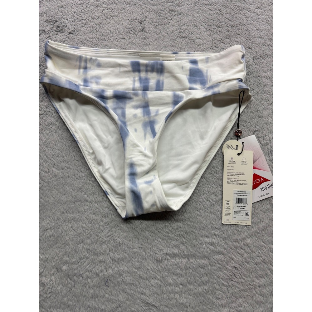 CALIA Wide Banded High Leg Bikini Bottom Python Peri Dusk XXS Tie Dye Swim